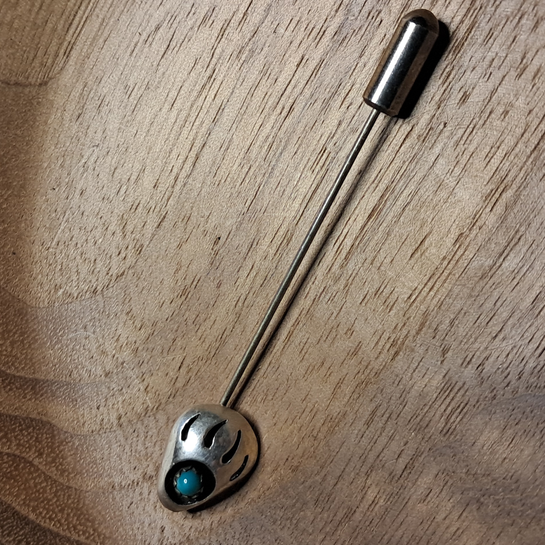 Vtg Navajo Sterling Bear Claw Lapel Pin